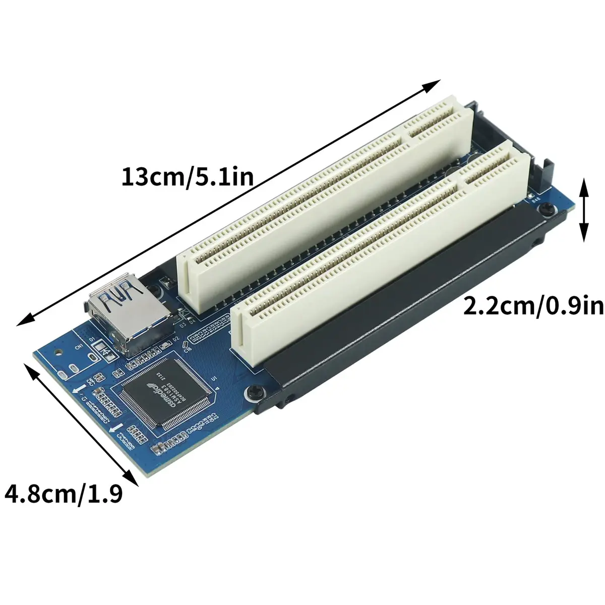 Trotwei Blue PCIe to PCI Adapter Card with USB 3.0 Cable | 3.2 oz (90.7 g) - view 3