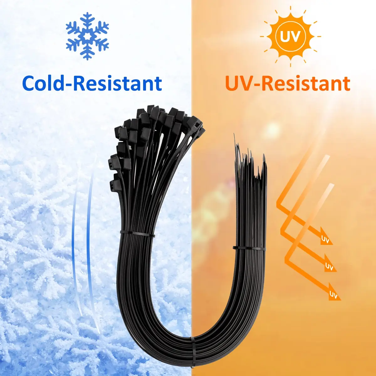 ANOSON Heavy Duty Zip Ties 24 inch | 220 lb Tensile Strength, 40 Pack, Black - view 5