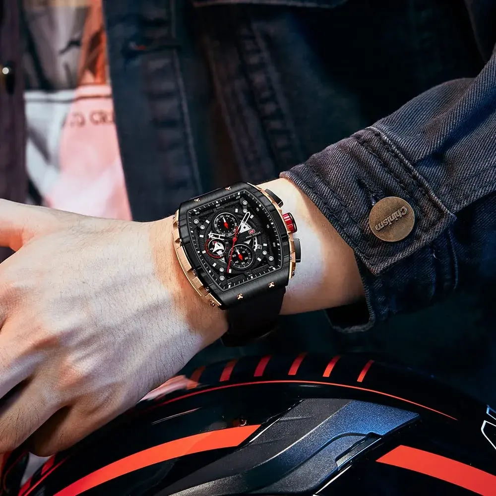 MF MINI FOCUS Men's Tonneau Chronograph Watch 42mm (1.65in) | Luminous Dial & Date - view 3