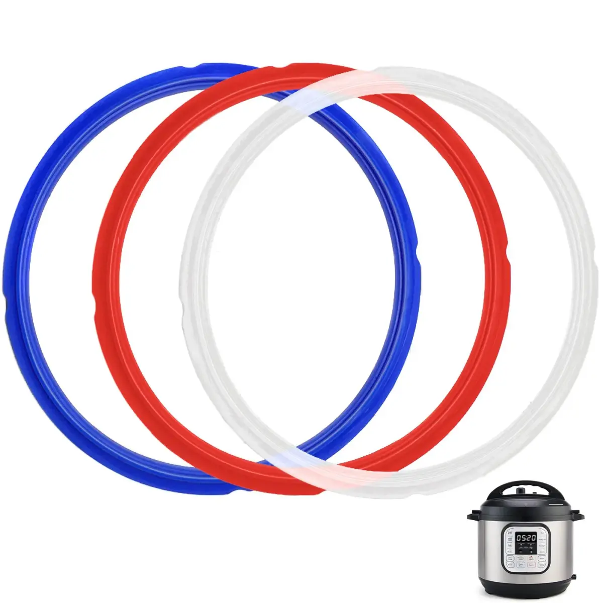 Fuator 8Qt Instant Pot Sealing Ring 3-Pack | Food-Grade Silicone Gasket for Instant Pot Duo, Lux, Ultra, Max, Nova, Smart Models - main product image