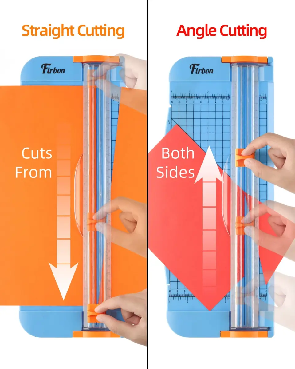 Firbon A4 Paper Cutter, 12 Inch Paper Trimmer with Extended Ruler, Blue | 12 Sheets Capacity | CM & Inch Scale | Spring-Loaded Safe Blade - view 3