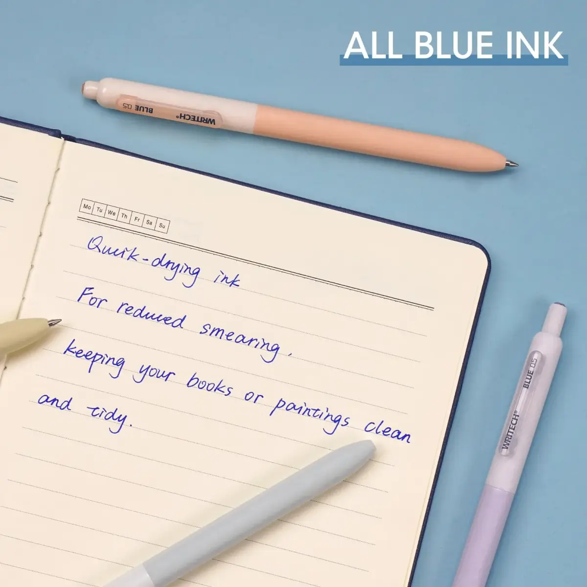 WRITECH Gel Pens Fine Point 0.5mm Blue Ink 8 Count | Smooth Ink Flow Writing Instrument - view 6