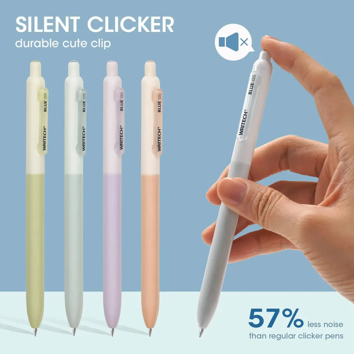 WRITECH Gel Pens Fine Point 0.5mm Blue Ink 8 Count | Smooth Ink Flow Writing Instrument - view 3