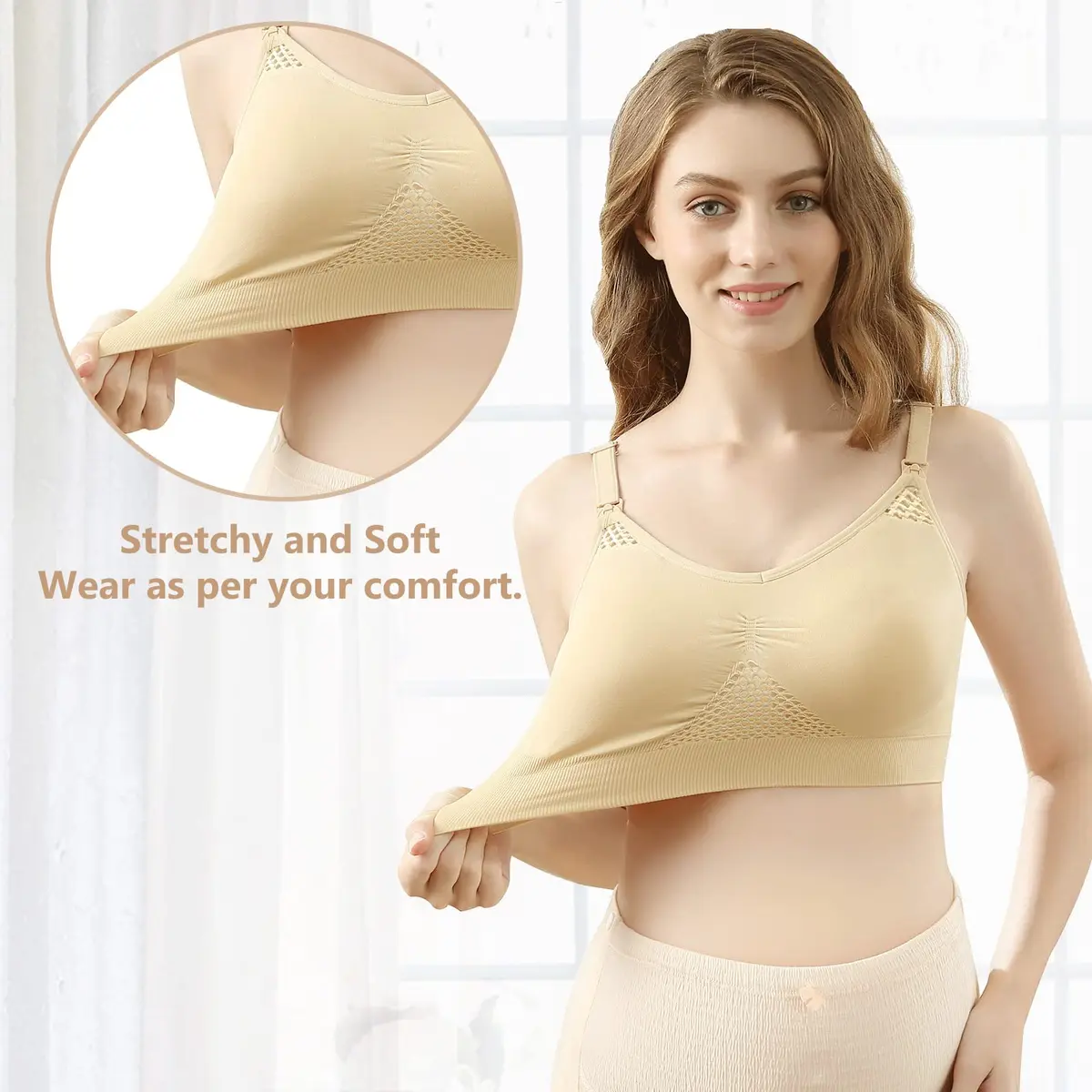 4HOW Hands-Free Pumping & Nursing Bra XX-Large Black+beige | Versatile 4-in-1 Design for Breastfeeding Mothers - view 3