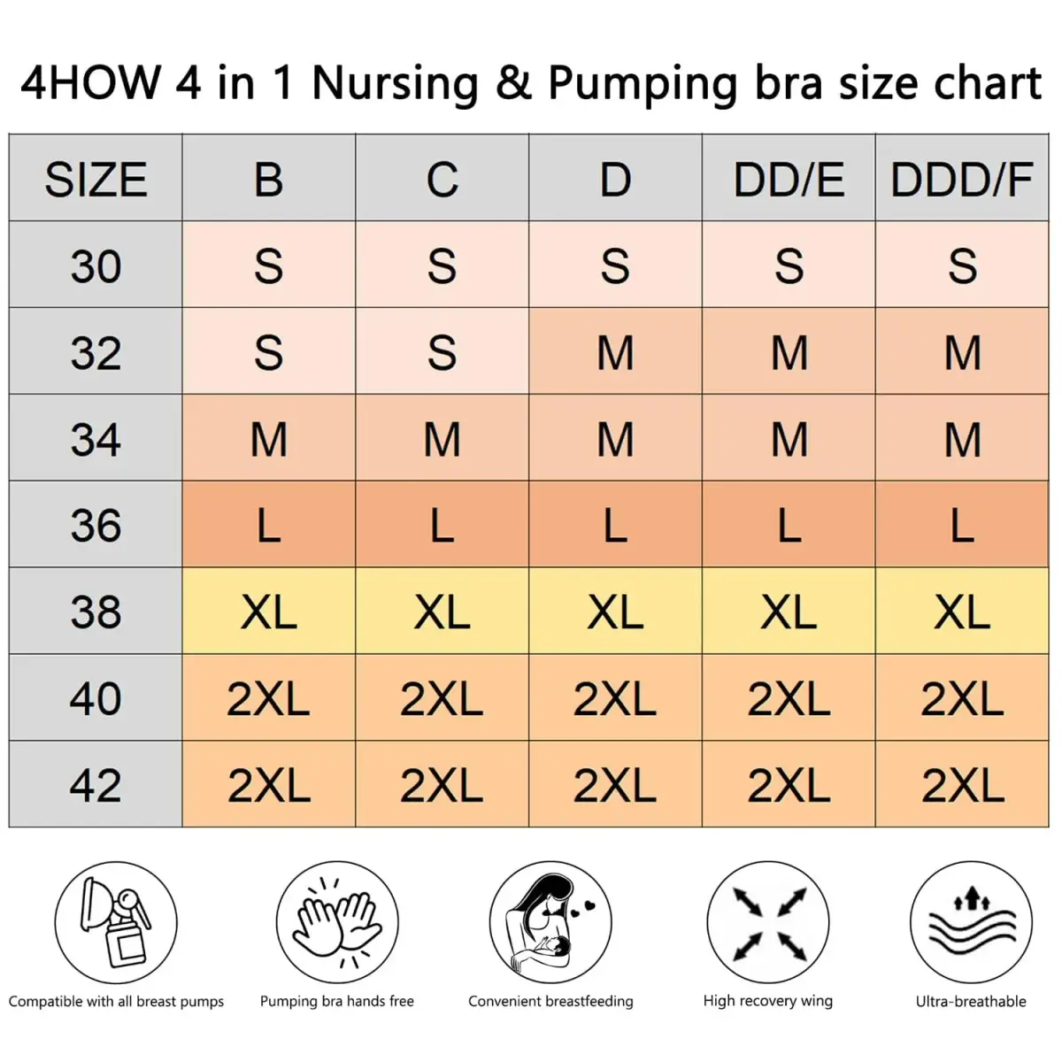 4HOW Pumping & Nursing Bra for Breastfeeding, Hands-Free Pumping, Adjustable Fit, Black+Beige, Large - view 7
