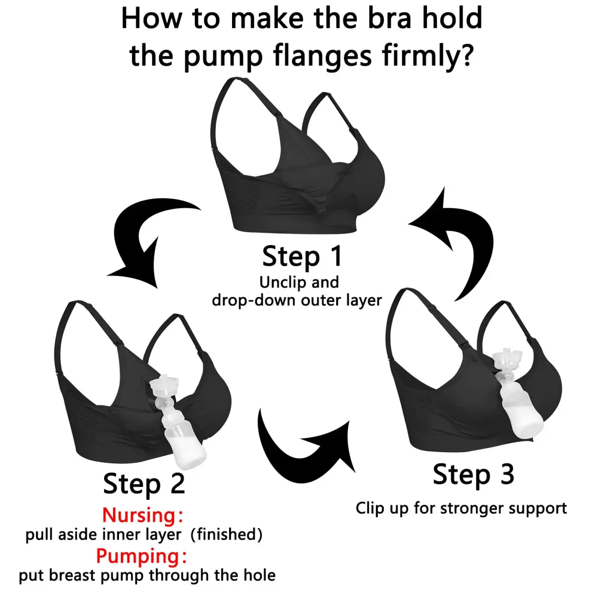 4HOW Hands-Free Pumping & Nursing Bra XX-Large | Adjustable Crossover Support for Breastfeeding Mothers - view 2