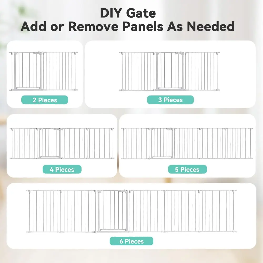 COMOMY Baby Gate Extra Wide 150" | Versatile Indoor & Outdoor Barrier (30" Tall, White) - view 4
