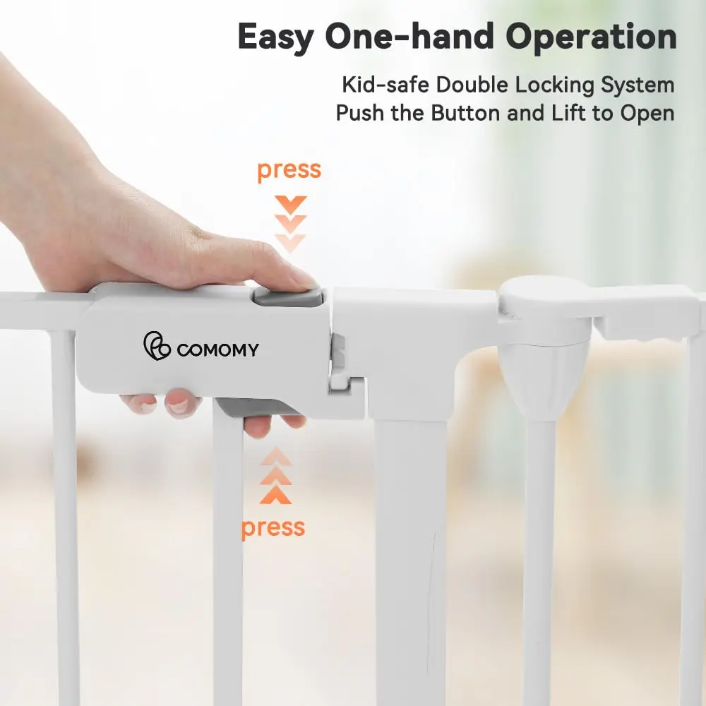 COMOMY Baby Gate Extra Wide 150" | Versatile Indoor & Outdoor Barrier (30" Tall, White) - view 3