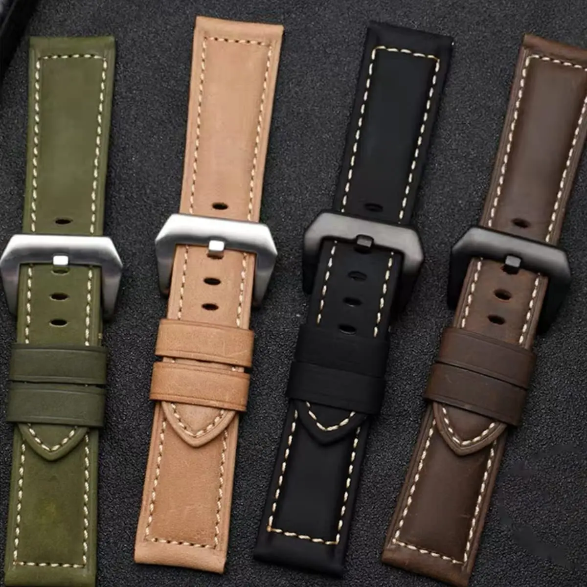 Niziruoup 24mm Leather Watch Band Vintage Genuine Leather Compatible with Panerai Men - view 6