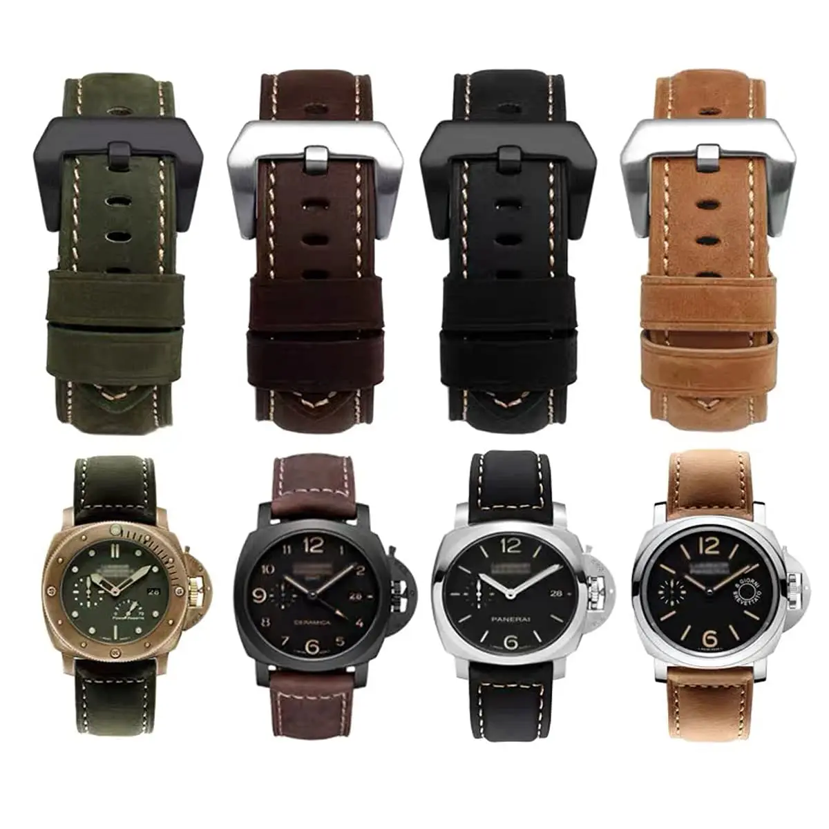 Niziruoup 24mm Leather Watch Band Vintage Genuine Leather Compatible with Panerai Men - view 7