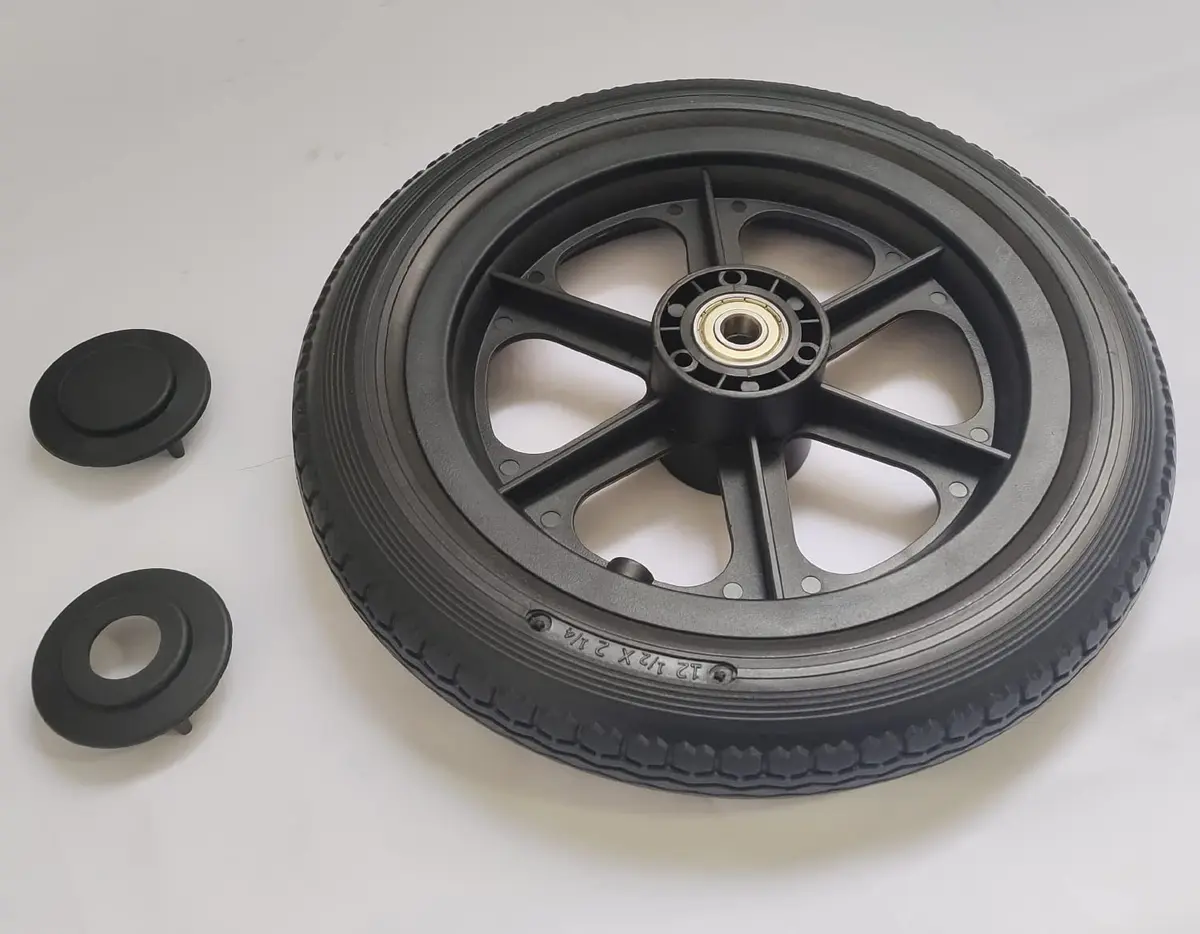 ComsenMed 12-inch Rear Wheel 30.48cm (12.5 x 2.25 inches) | Puncture-Proof Solid Urethane Foam Tire with Bearings - main product image