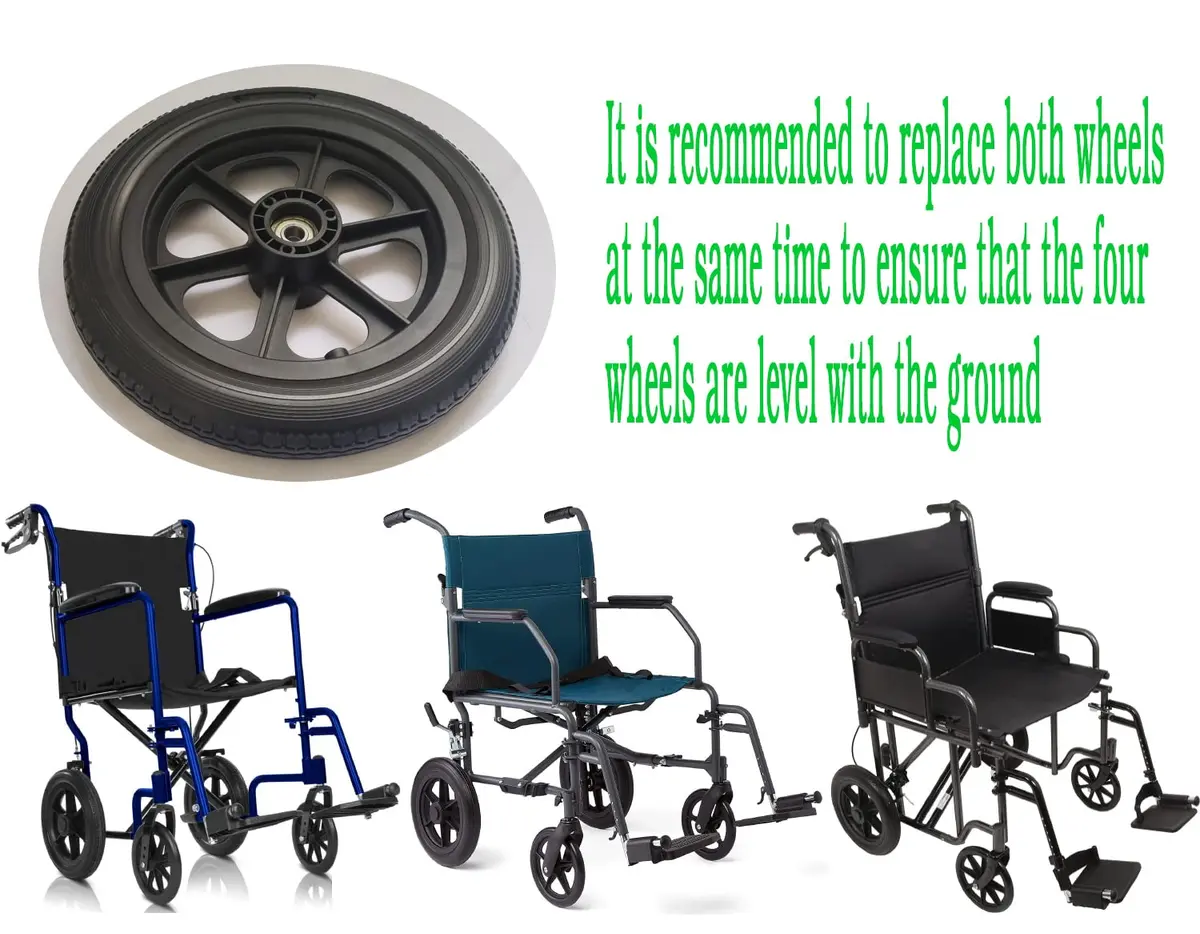 ComsenMed 12-inch Rear Wheel 30.48cm (12.5 x 2.25 inches) | Puncture-Proof Solid Urethane Foam Tire with Bearings - view 5
