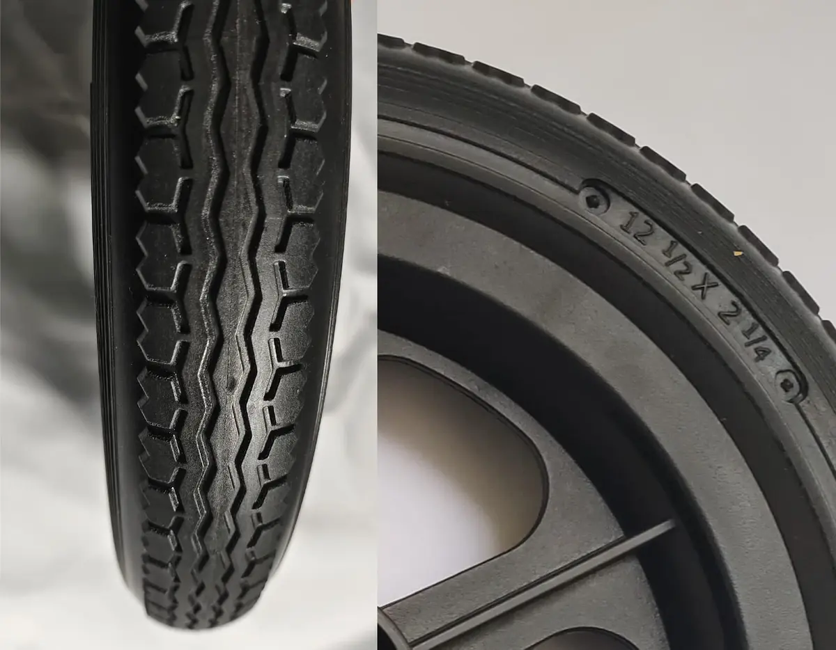 ComsenMed 12-inch Rear Wheel 30.48cm (12.5 x 2.25 inches) | Puncture-Proof Solid Urethane Foam Tire with Bearings - view 6