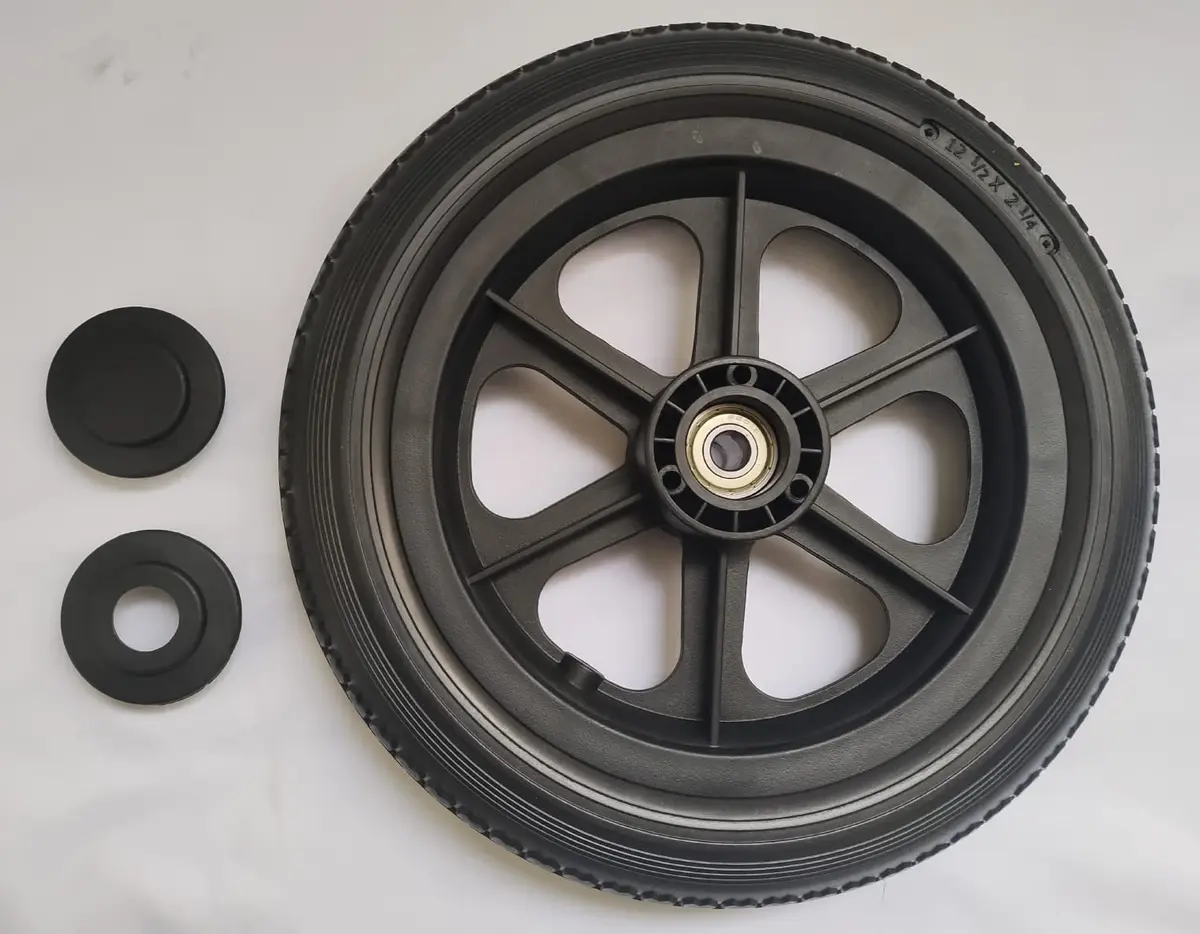 ComsenMed 12-inch Rear Wheel 30.48cm (12.5 x 2.25 inches) | Puncture-Proof Solid Urethane Foam Tire with Bearings - view 2
