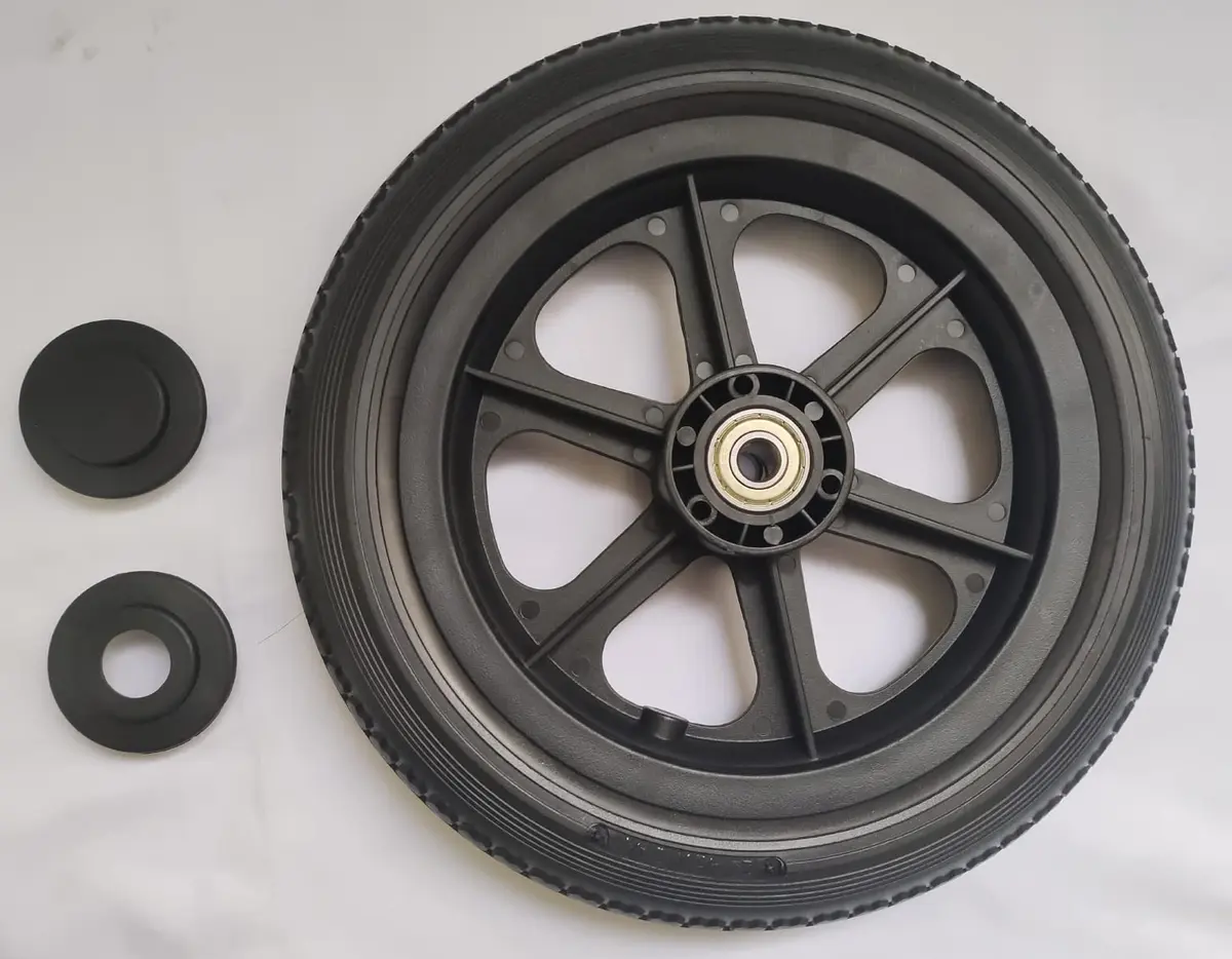 ComsenMed 12-inch Rear Wheel 30.48cm (12.5 x 2.25 inches) | Puncture-Proof Solid Urethane Foam Tire with Bearings - view 3