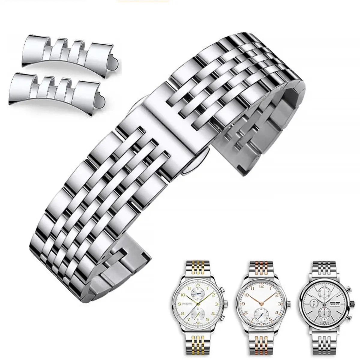 Niziruoup 20mm Stainless Steel Watch Band Strap Silver | Adjustable Size Watch Band - view 8