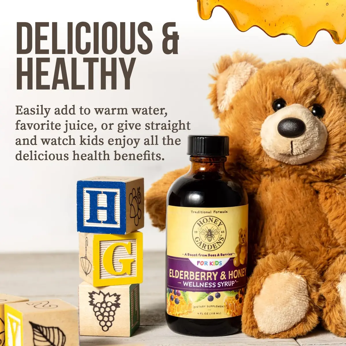 ZAND Elderberry & Honey Syrup 4 Fl Oz | Organic Raw Elderberry & Echinacea for Kids - view 5