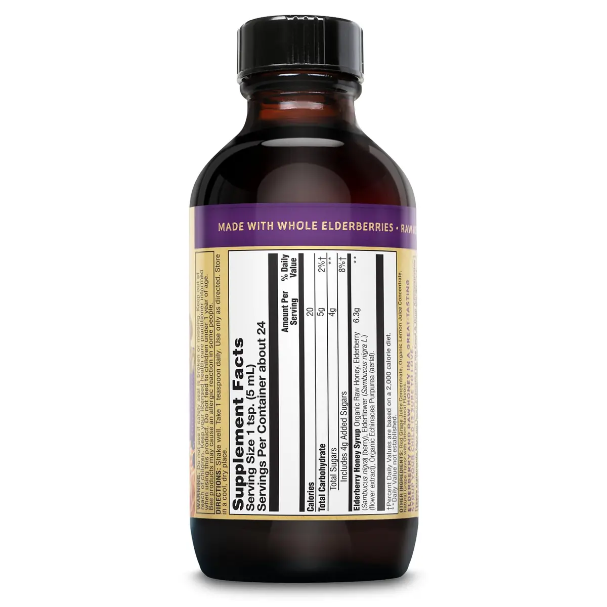 ZAND Elderberry & Honey Syrup 4 Fl Oz | Organic Raw Elderberry & Echinacea for Kids - view 2