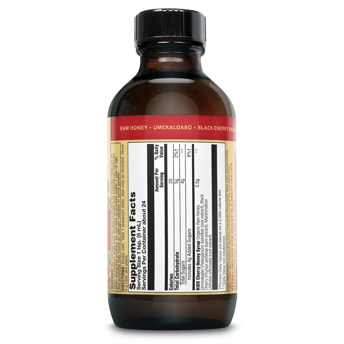 ZAND Honey Gardens Kids Cherry & Honey Throat Syrup | Herbal Raw Honey Formula for Kids, 24 Servings, 4 FL Oz - view 2