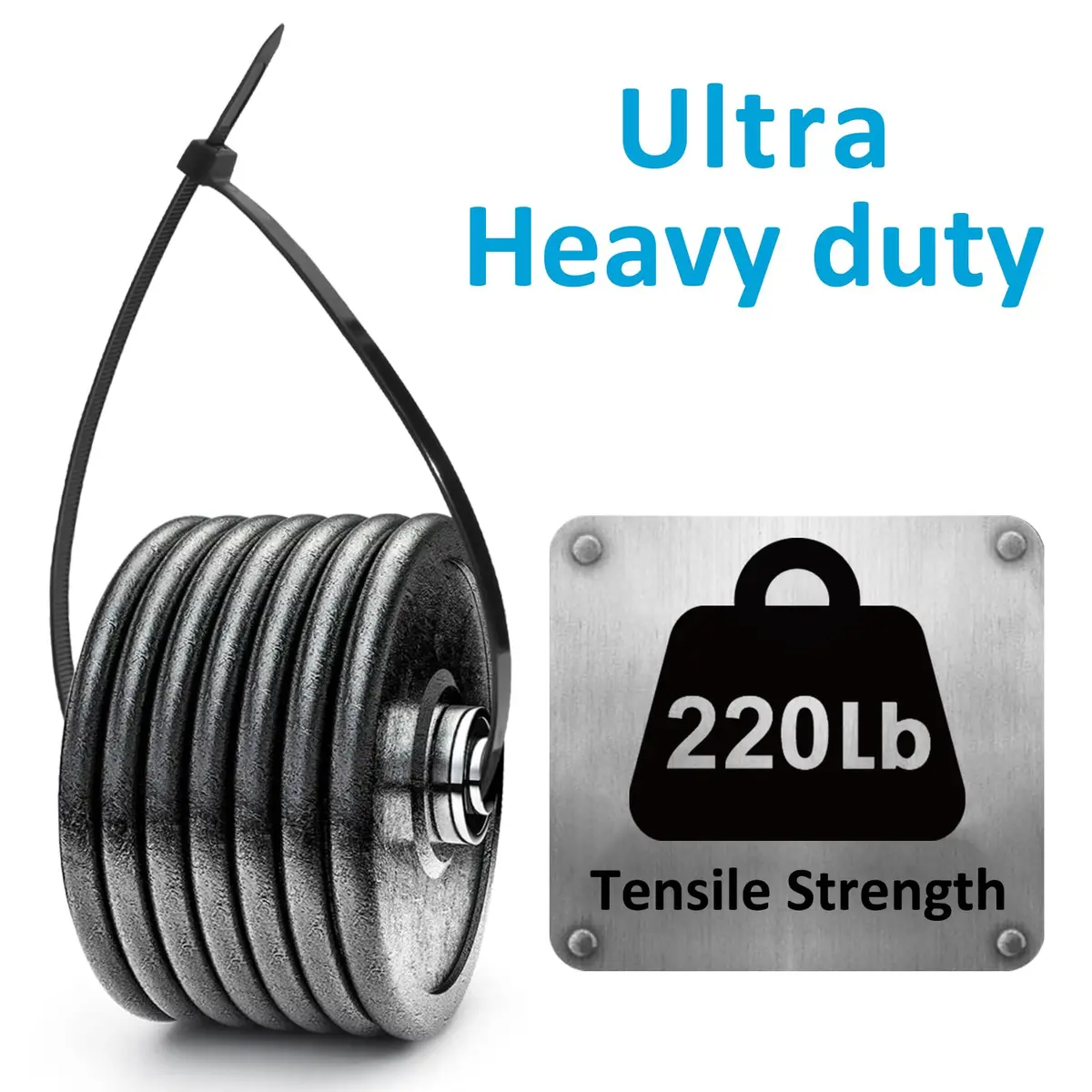 ANOSON Heavy Duty Cable Ties 24 inch | 220 lb Tensile Strength, 250 Pack, Black - view 4