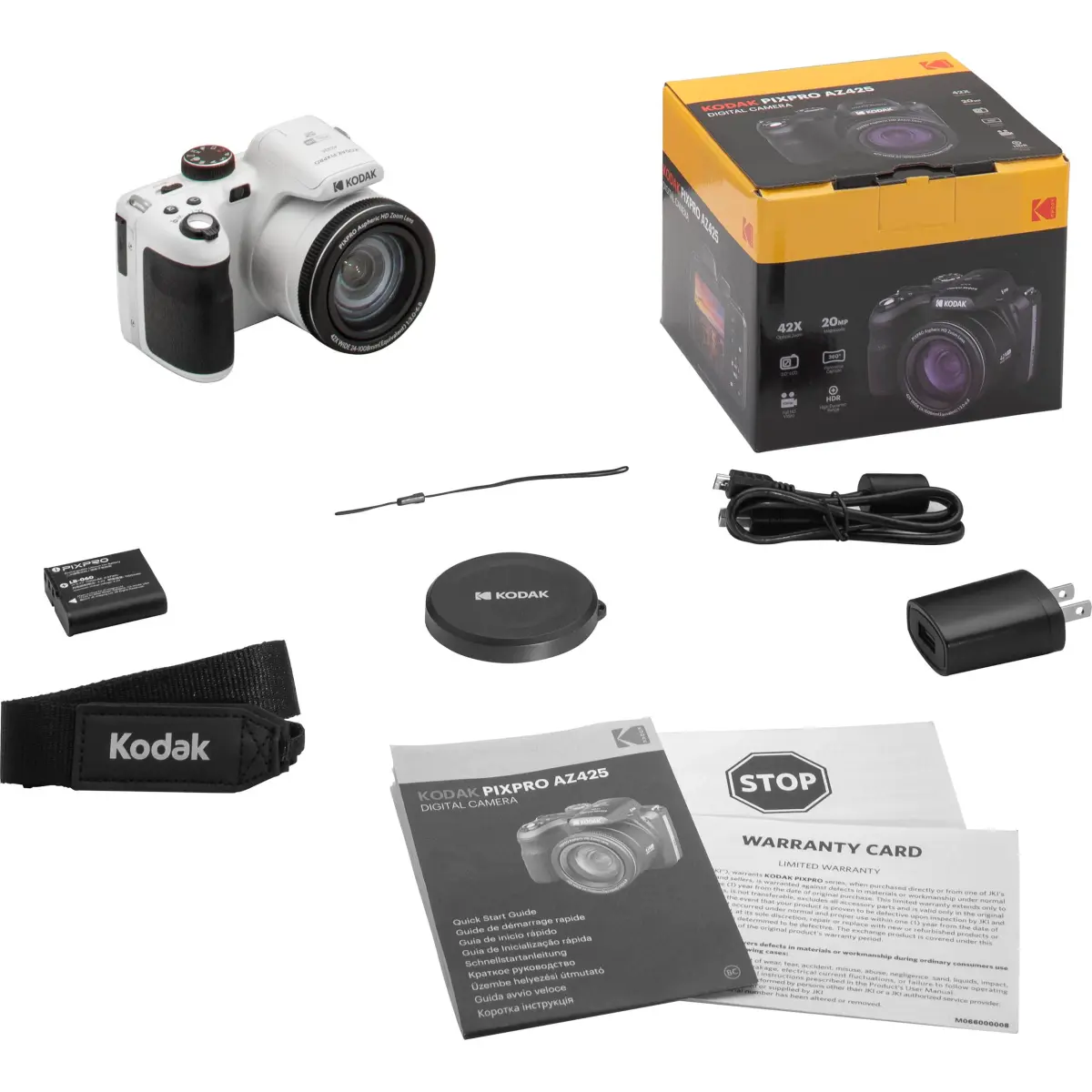 Kodak PIXPRO AZ425 Digital Camera with 42x Optical Zoom, 20MP CCD Sensor, 64GB Card & Accessories (White) - view 7
