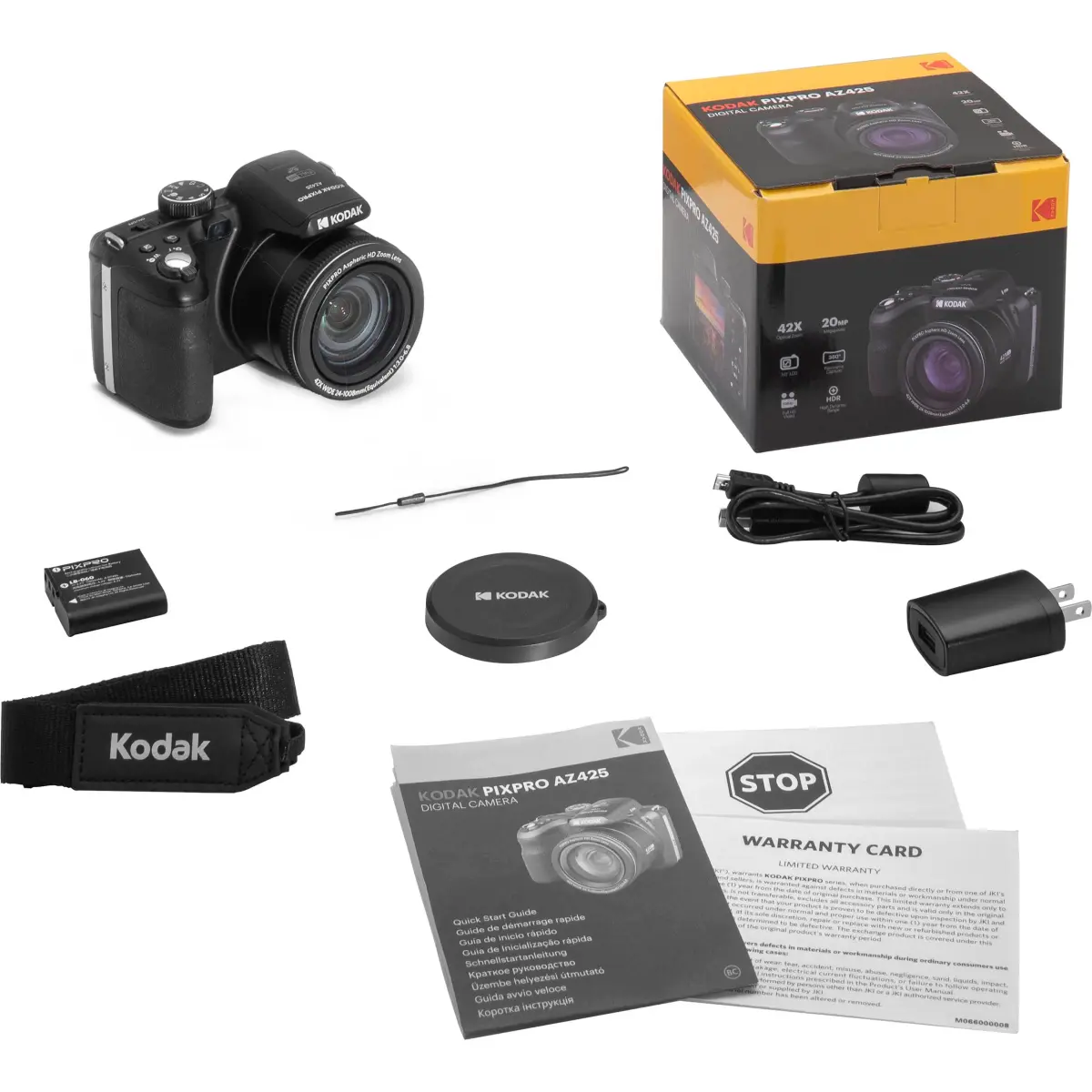 Kodak PIXPRO AZ425 Digital Camera Bundle with 64GB Card, Case & Tripod | 20MP CCD Sensor, 42x Optical Zoom, 1080p HD Video - view 7
