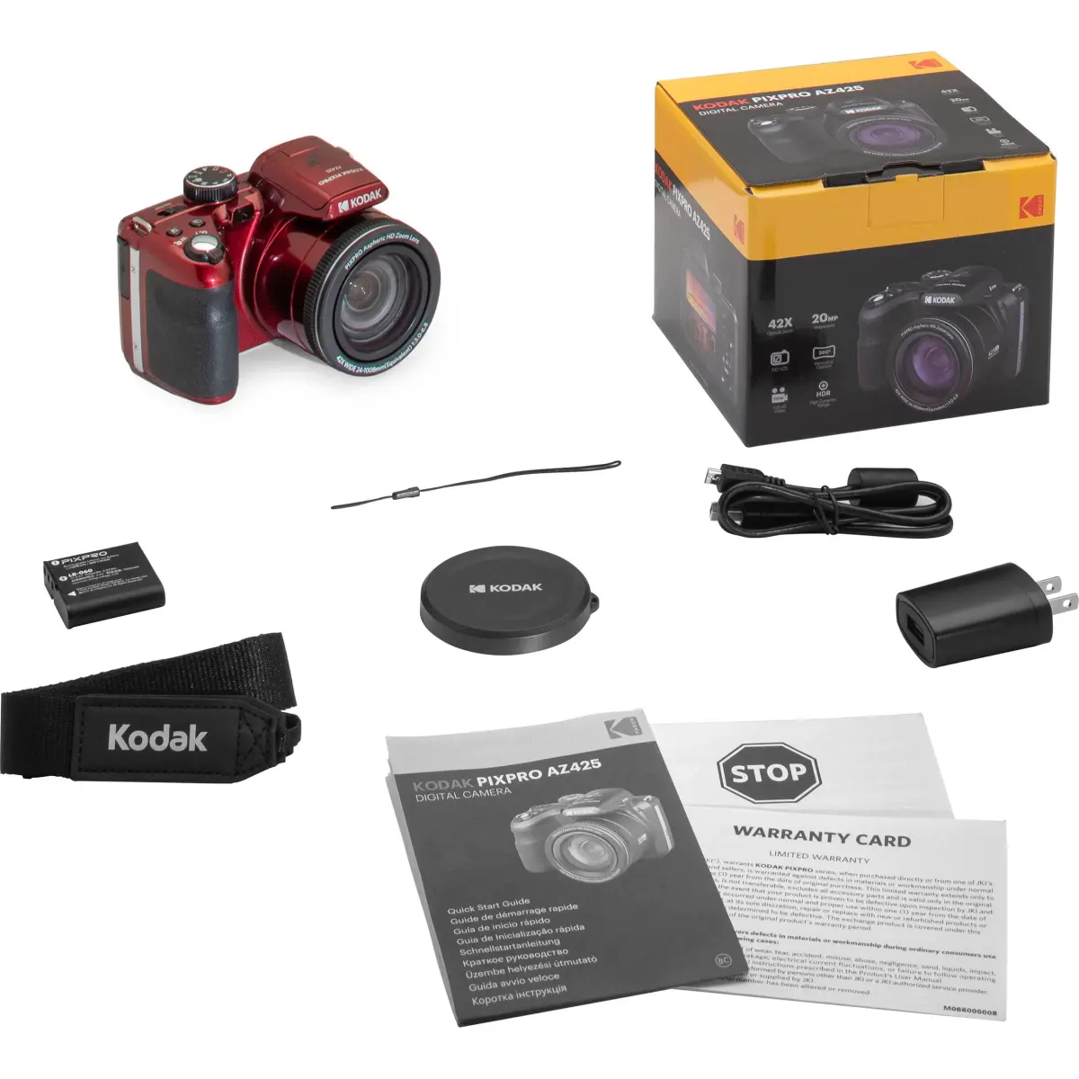 Kodak PIXPRO AZ425 Digital Camera with 42x Optical Zoom, 20MP CCD Sensor, 64GB Card & Accessories (Red) - view 7