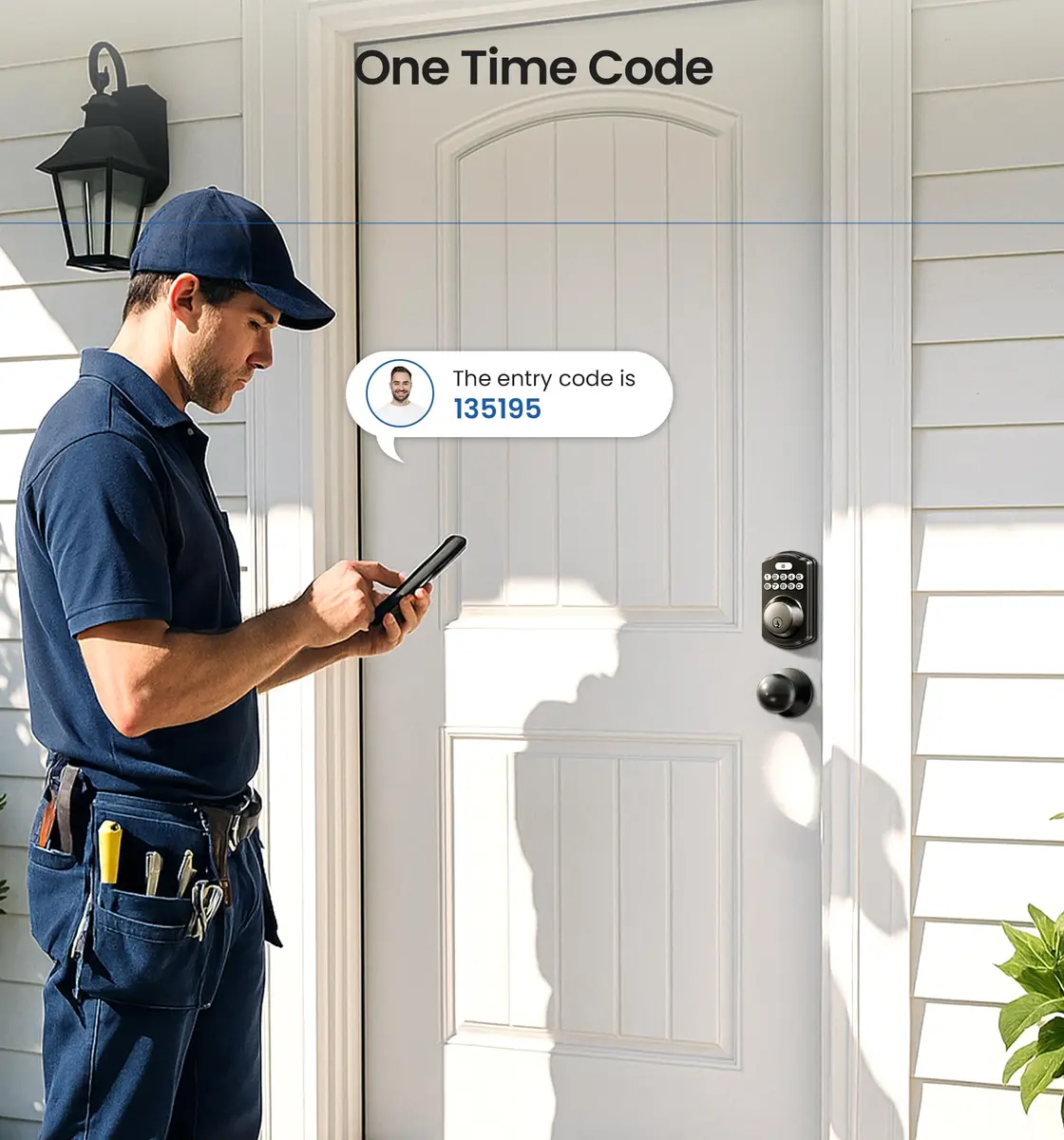 Veise KS01C Keyless Entry Deadbolt Door Lock with Knobs, Matte Black | 20 User Codes, Auto Lock, IP54 Weatherproof - view 7