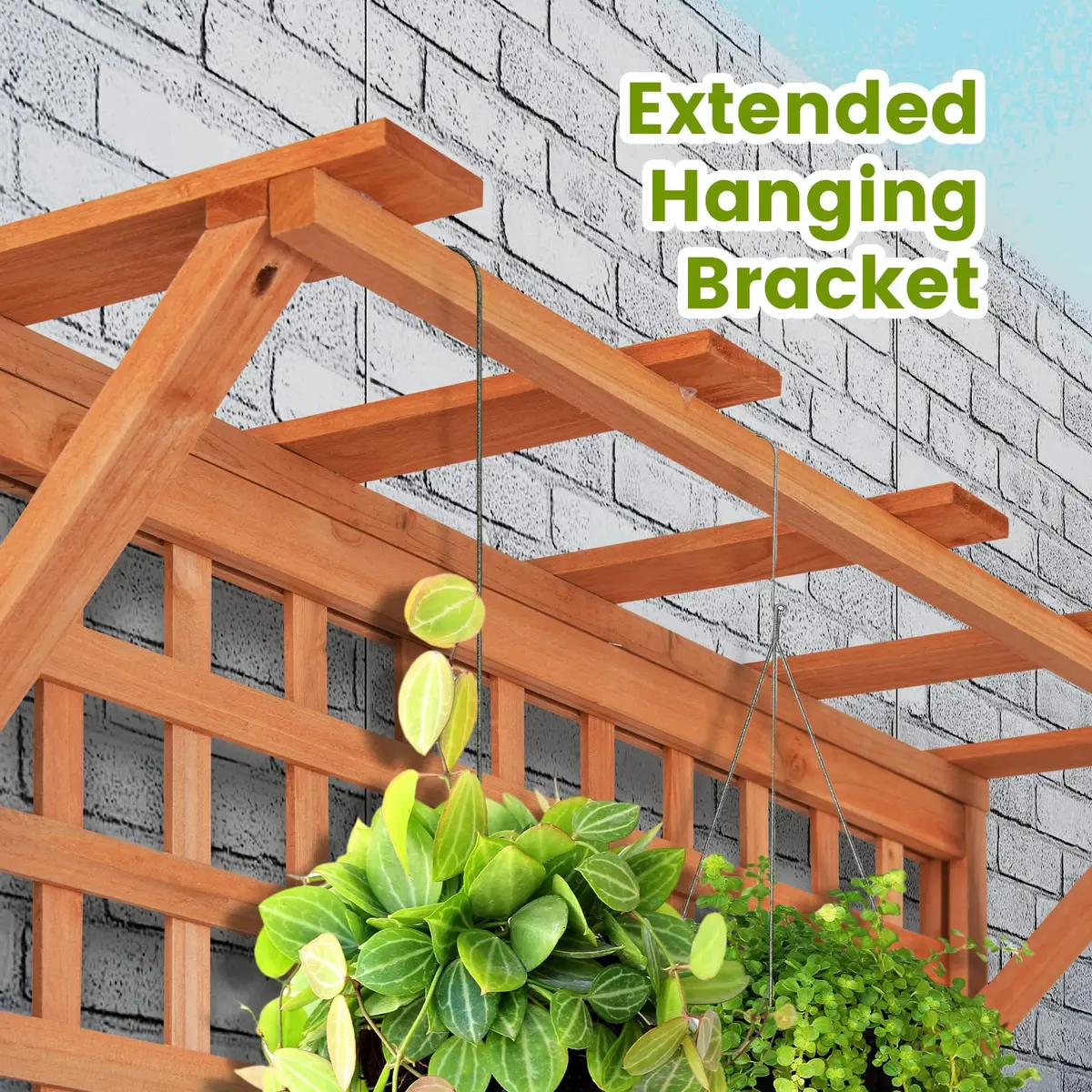HAPPYGRILL 72.5" Raised Garden Bed with Trellis & Planter Box | Large Wooden Garden Planter for Yard Balcony - view 4