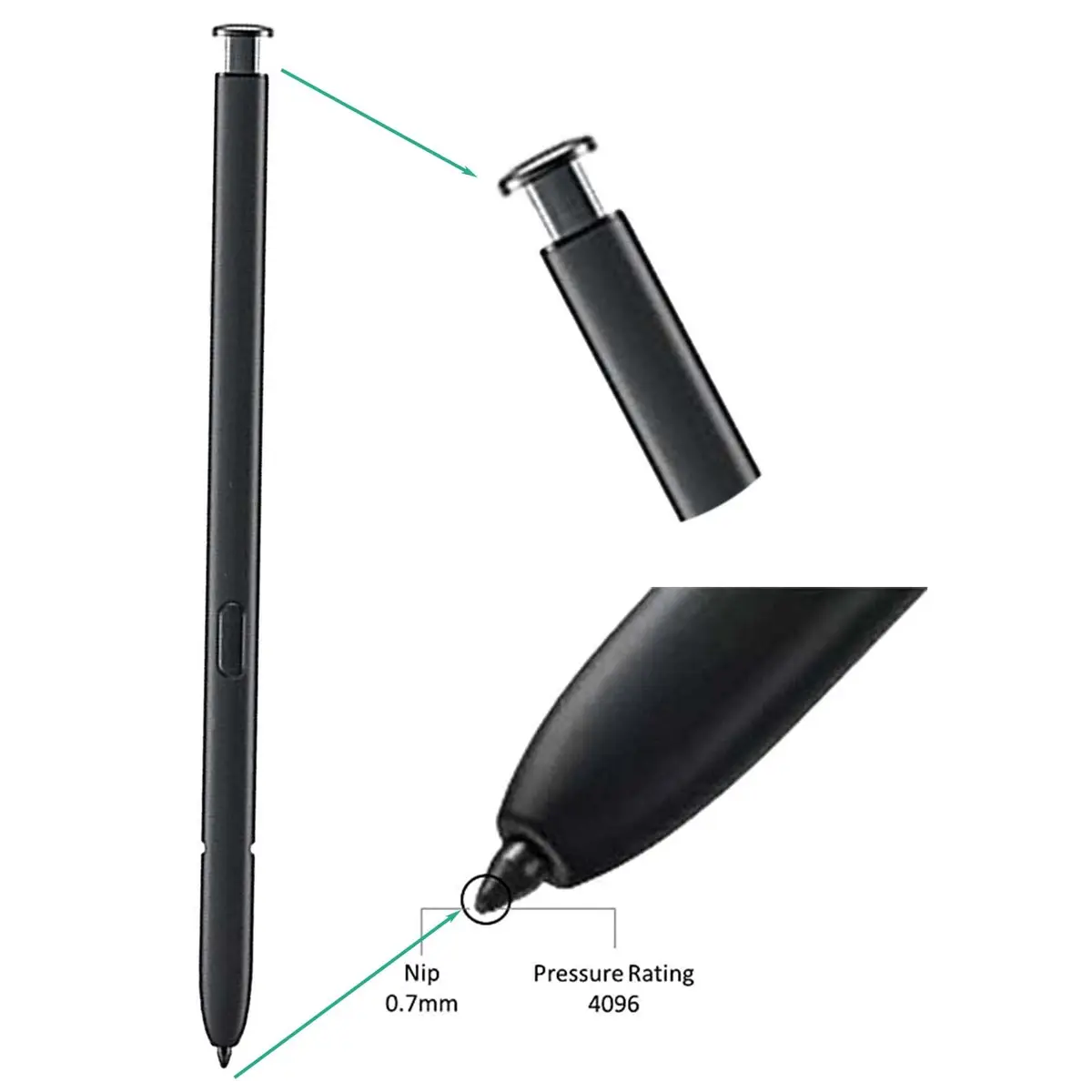 Alovexiong Replacement S Pen for Samsung Galaxy S23 Ultra (Black) | 4096 Pressure Levels - view 5