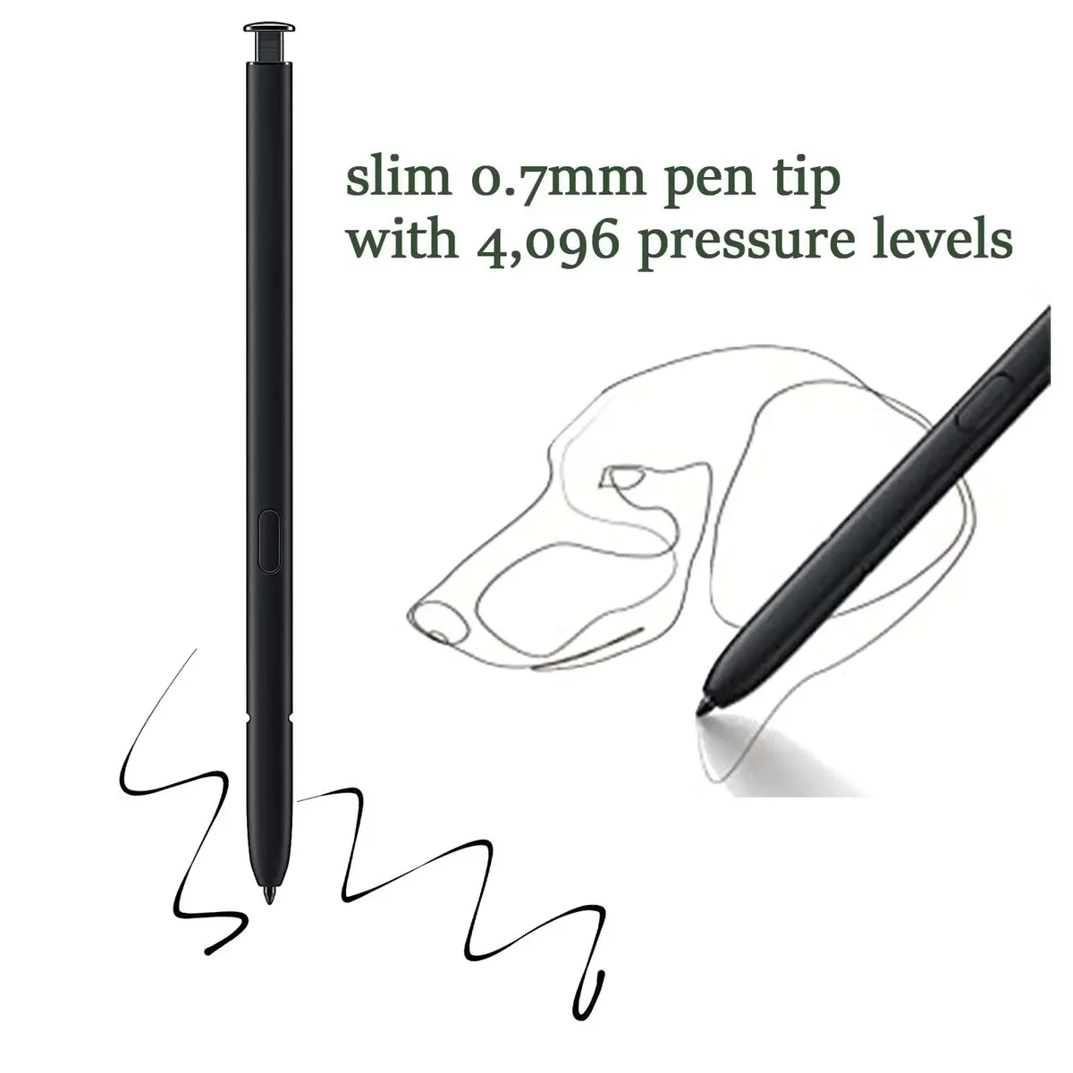 Alovexiong Replacement S Pen for Samsung Galaxy S23 Ultra (Black) | 4096 Pressure Levels - view 7