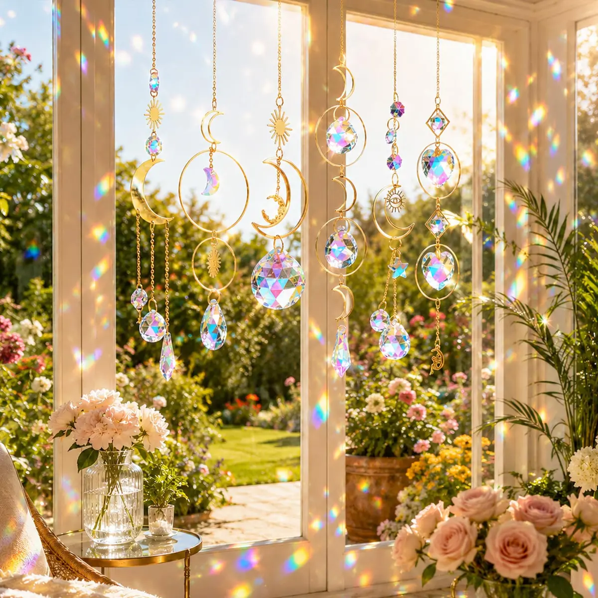 ilclviz Suncatcher Crystal Hanging Sun Catcher | Colorful Rainbows & Elegant Decor (70-120 chars) - view 5
