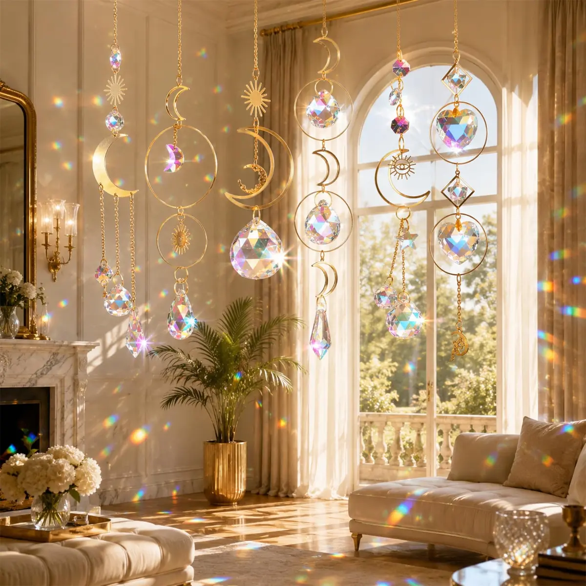 ilclviz Suncatcher Crystal Hanging Sun Catcher | Colorful Rainbows & Elegant Decor (70-120 chars) - view 2