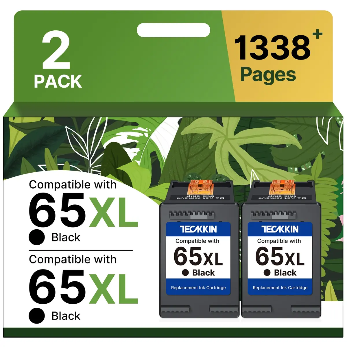 TECKKIN 65XL Black Ink Cartridge Replacement for HP 65 Black Ink Cartridge | High Yield, Compatible with HP Deskjet & Envy Series - main product image