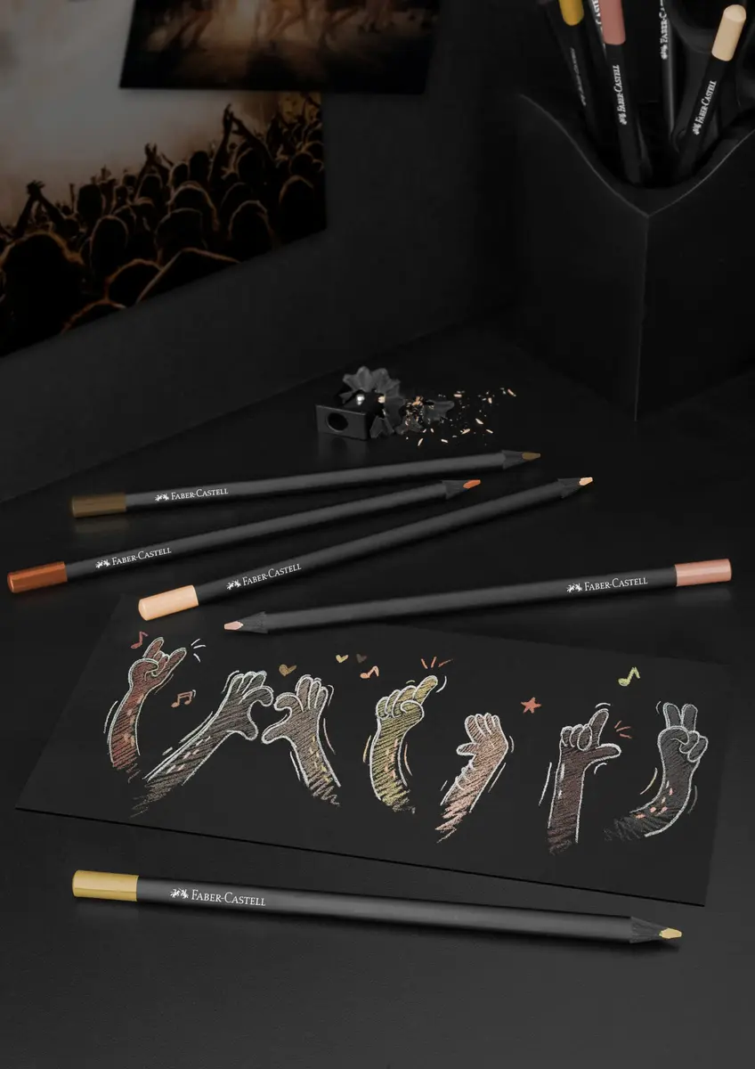 Faber-Castell Black Edition Skin Tone Colored Pencils, 12 Count | Professional Art Supplies for Drawing & Coloring - view 5