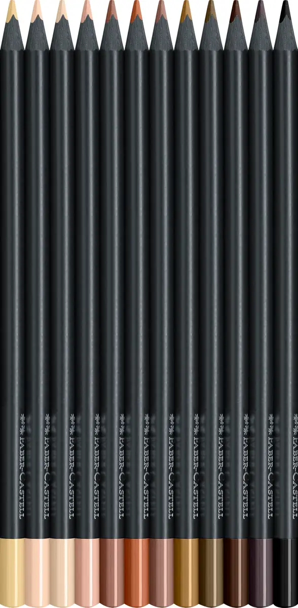 Faber-Castell Black Edition Skin Tone Colored Pencils, 12 Count | Professional Art Supplies for Drawing & Coloring - view 2