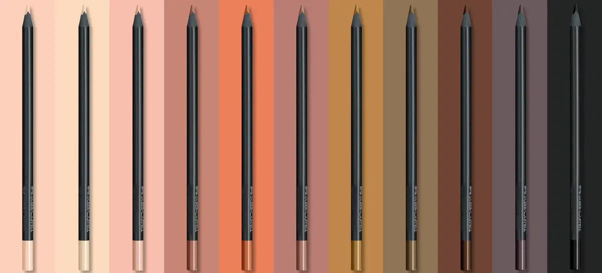 Faber-Castell Black Edition Skin Tone Colored Pencils, 12 Count | Professional Art Supplies for Drawing & Coloring - view 3
