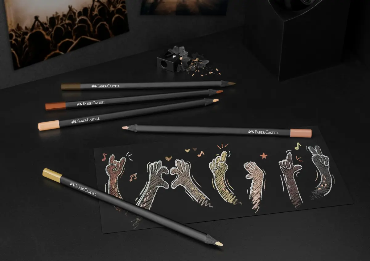 Faber-Castell Black Edition Skin Tone Colored Pencils, 12 Count | Professional Art Supplies for Drawing & Coloring - view 4
