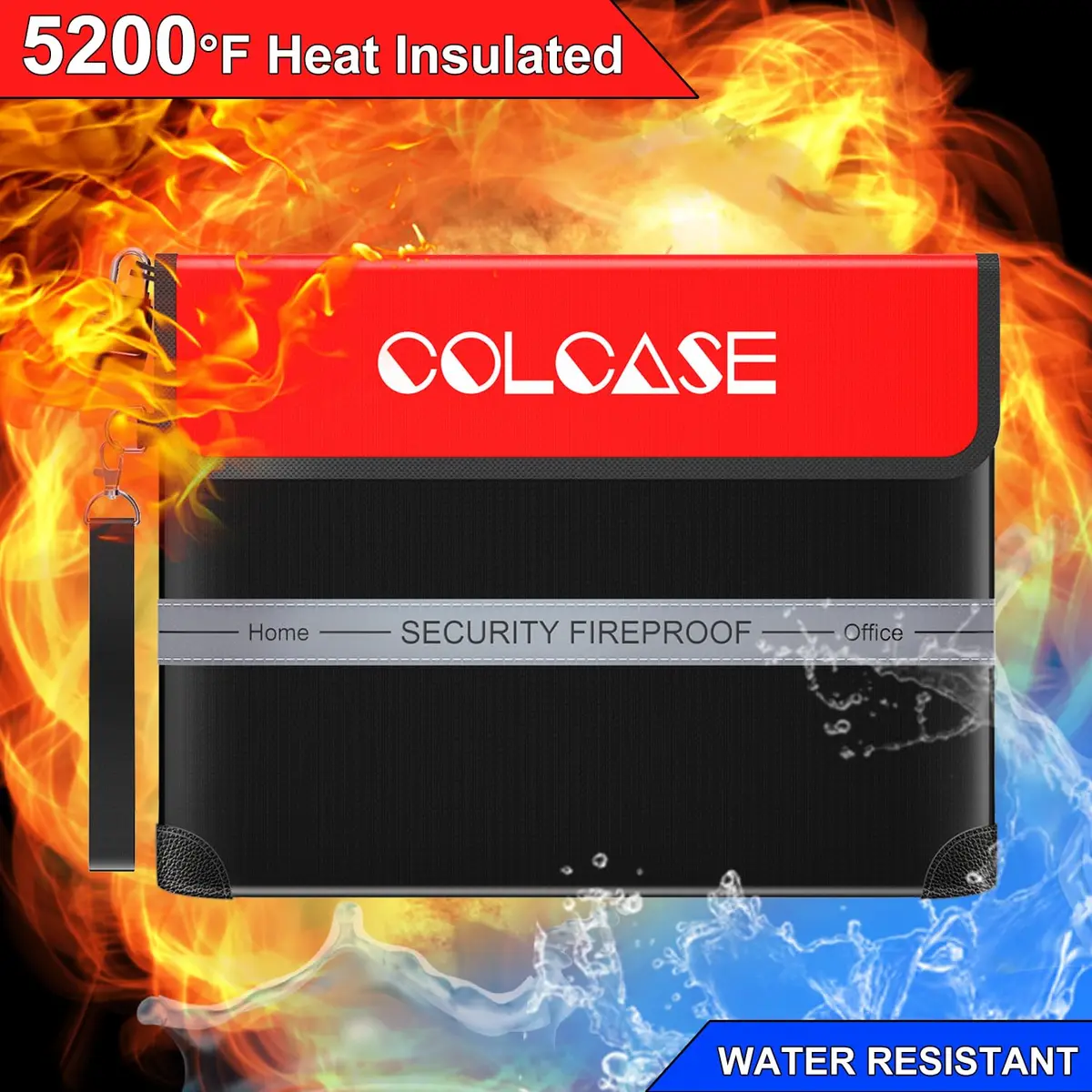 COLCASE Fireproof Document Bag with Lock 15 x 11 inches | 5200℉ Heat Insulated Waterproof - view 5