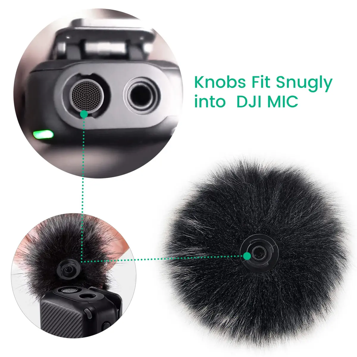 YEAOI 4-Pack Furry Windscreens for DJI MIC Transmitter (TX) | Noise Reduction & Voice Clarity - view 5