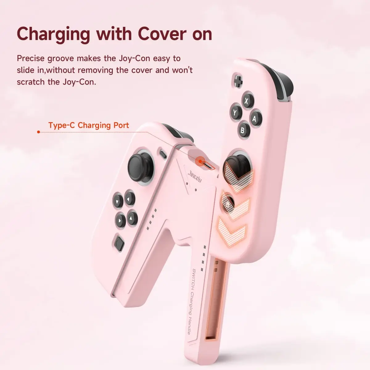 JINGDU Pink Switch Joy-Con Charging Grip with Indicators | 45W USB-C PD Charger - view 4