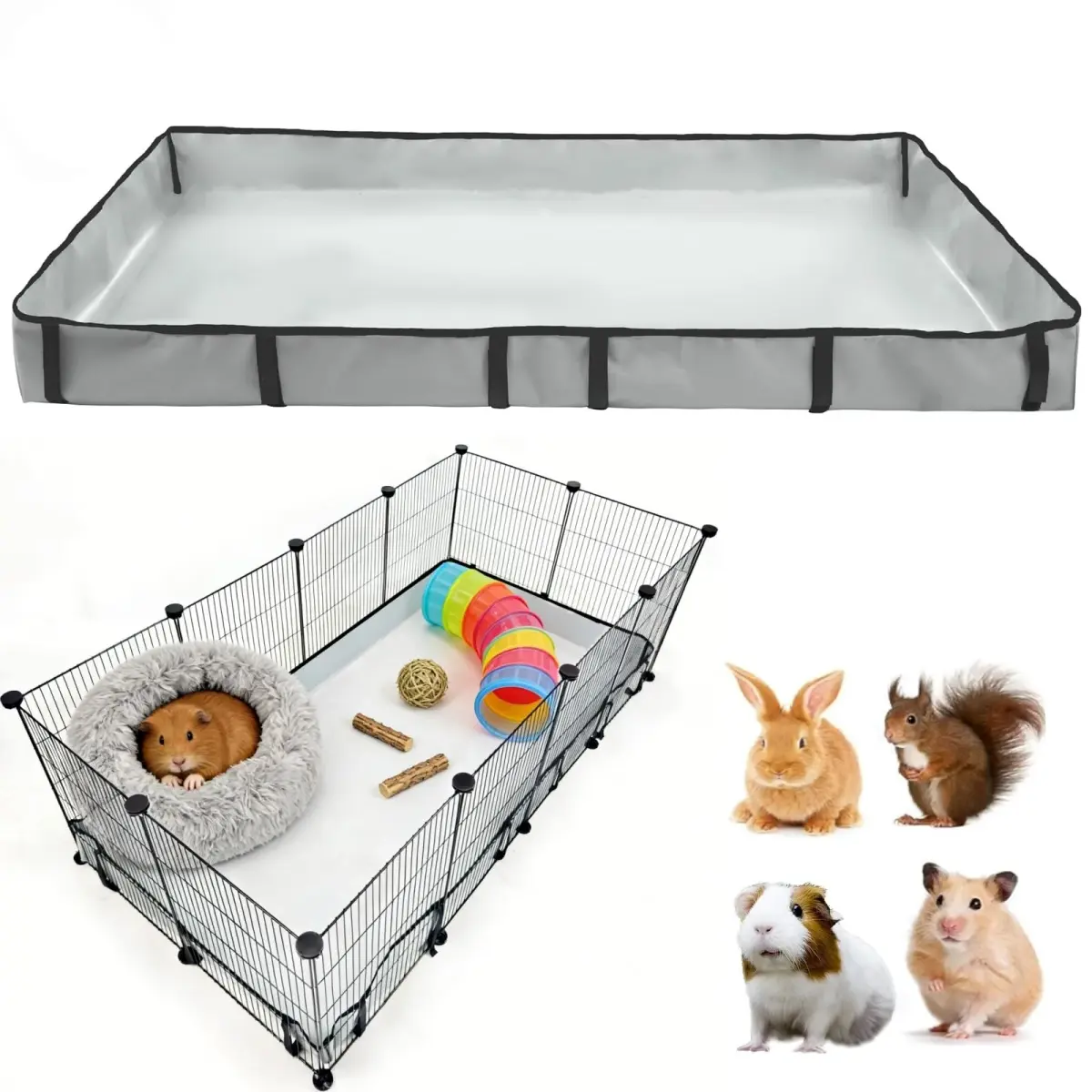 DZWLKJ Waterproof Guinea Pig Cage Liner 61x122cm (24x48 inches) | Easy Clean & Odor Control for Small Animals - main product image