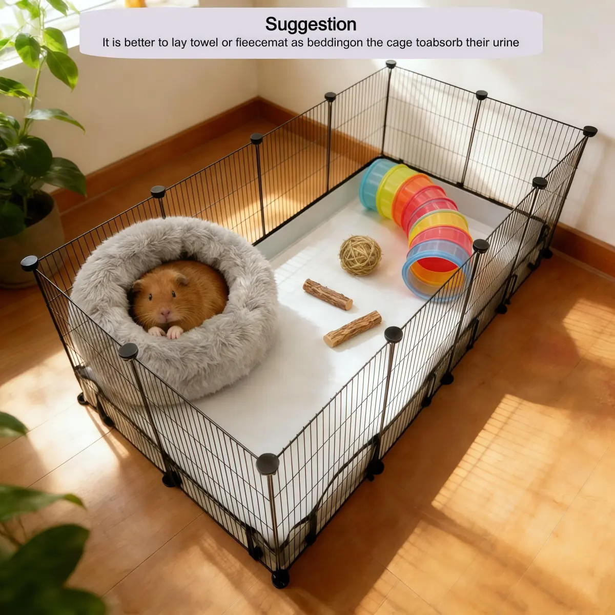 DZWLKJ Waterproof Guinea Pig Cage Liner 61x122cm (24x48 inches) | Easy Clean & Odor Control for Small Animals - view 5