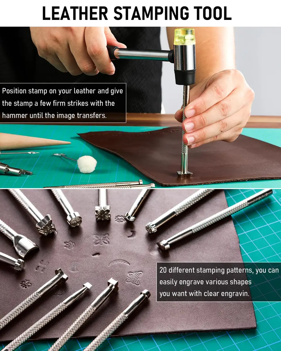 Nicpro Leather Tooling Kit 85PCS | Beginner & Professional Leathercraft Tools with Storage Bag - view 4