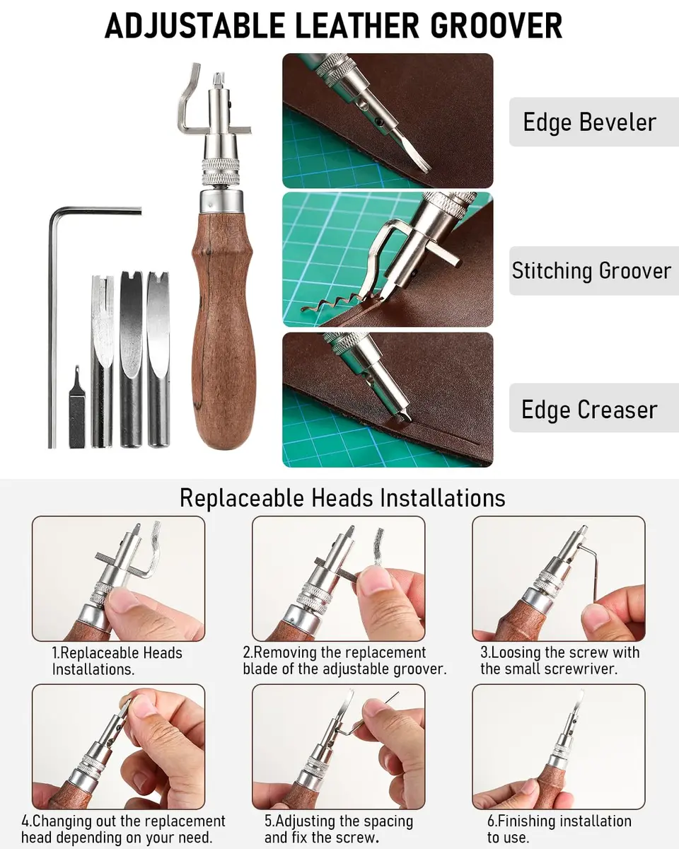 Nicpro Leather Tooling Kit 85PCS | Beginner & Professional Leathercraft Tools with Storage Bag - view 5