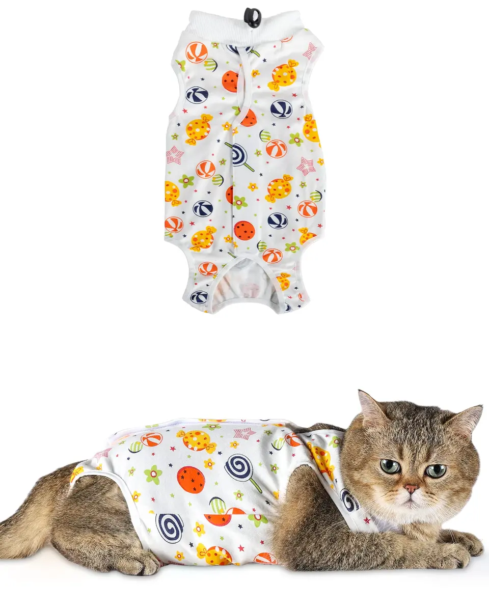 ANWA Cat Recovery Suit Female, Breathable Cat Surgery Recovery Suits | Post-Operative Support for Cats - main product image