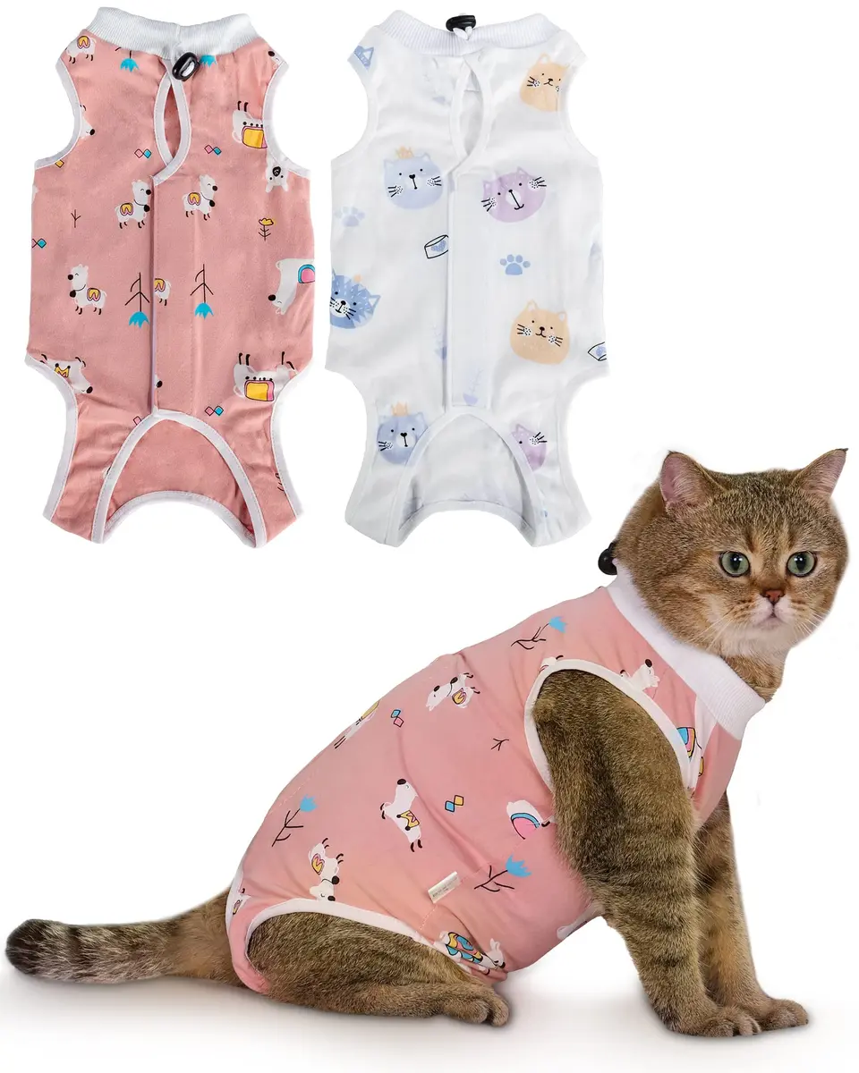 ANWA Cat Recovery Suit Large | Breathable Post-Surgery Cat Suit for Female - main product image