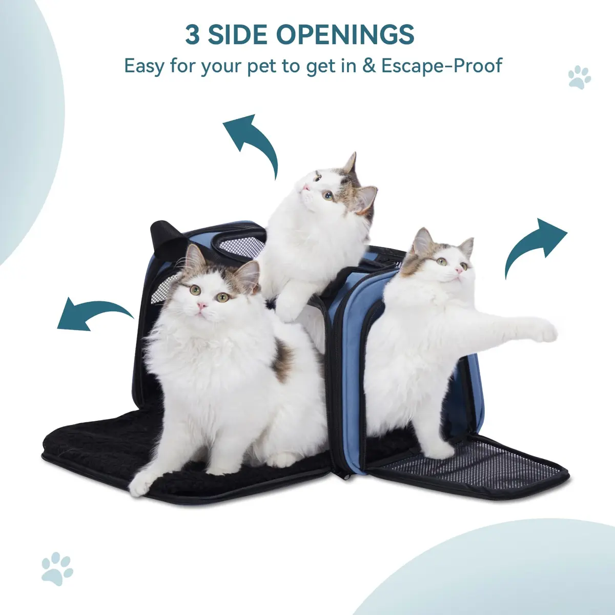 Petsfit Pet Carrier, Blue, Small & Medium Cats & Puppies | Airline Approved & Collapsible - view 6