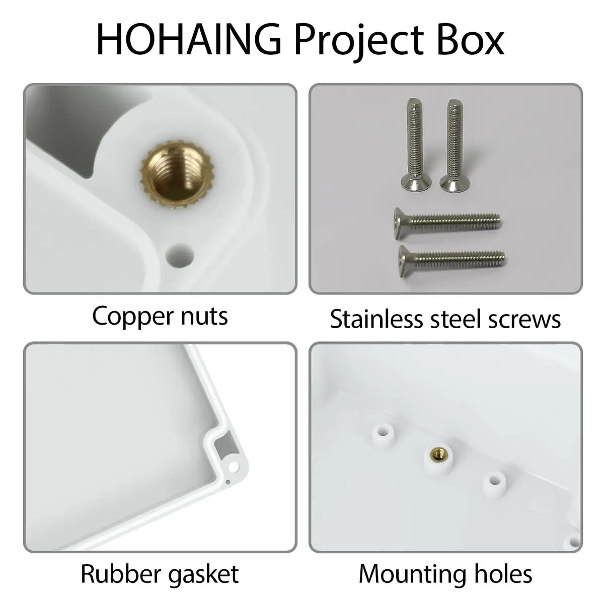 HoHaing Waterproof Plastic Junction Box IP65 6.2" x 3.5" x 2.4" | Weatherproof Electrical Enclosure - view 6