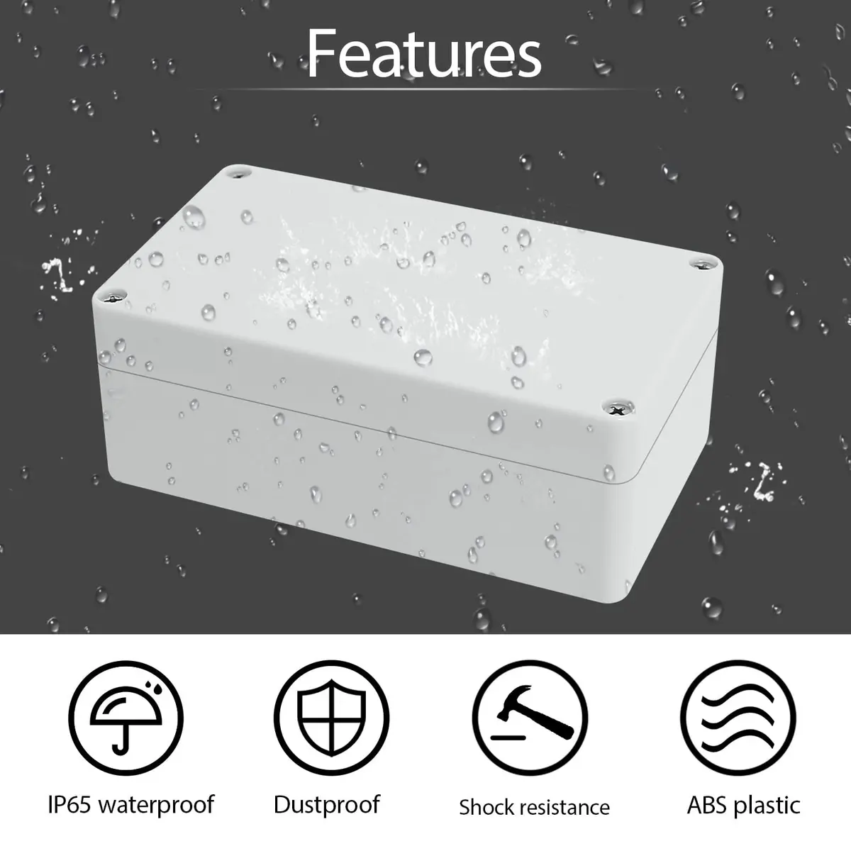 HoHaing Waterproof Plastic Junction Box IP65 6.2" x 3.5" x 2.4" | Weatherproof Electrical Enclosure - view 7